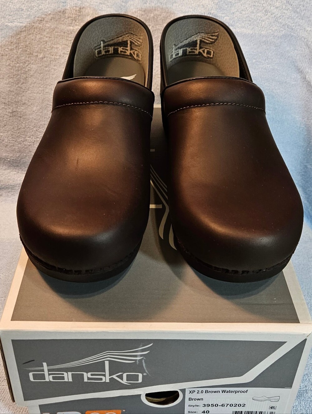 Dansko XP 2.0 Clog Brown Waterproof Pull Up Leather, Size 40, New In Box